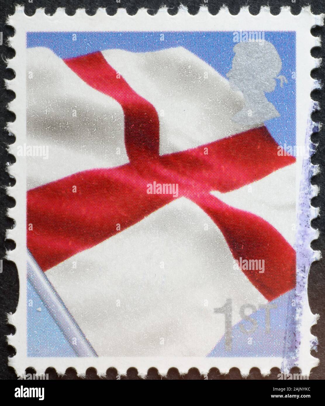 English flag on postage stamp Stock Photo