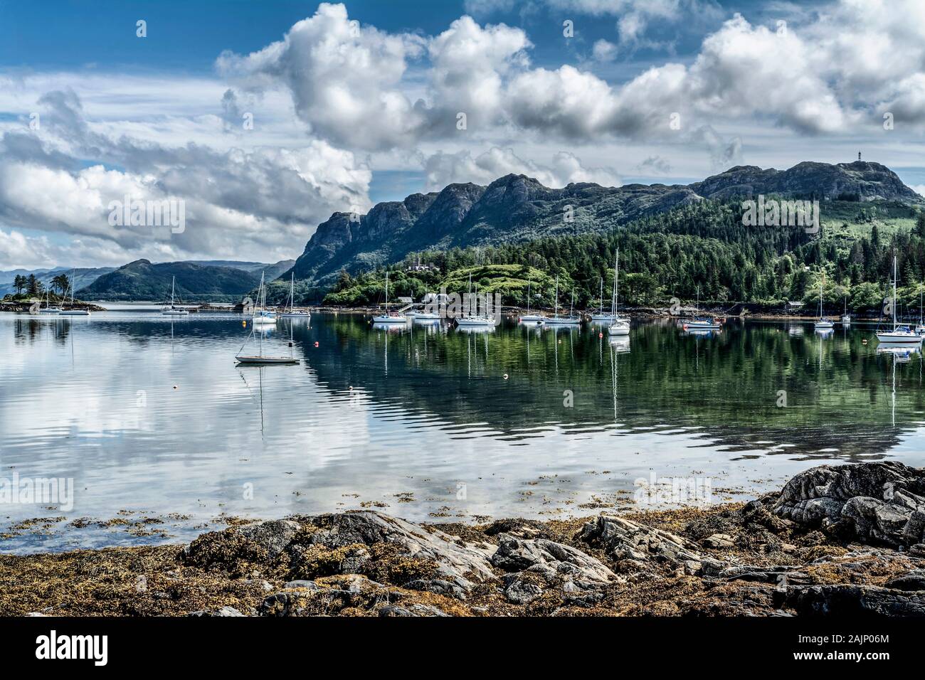 View on a lake in Plockton village in Highlands, Scotland Stock Photo