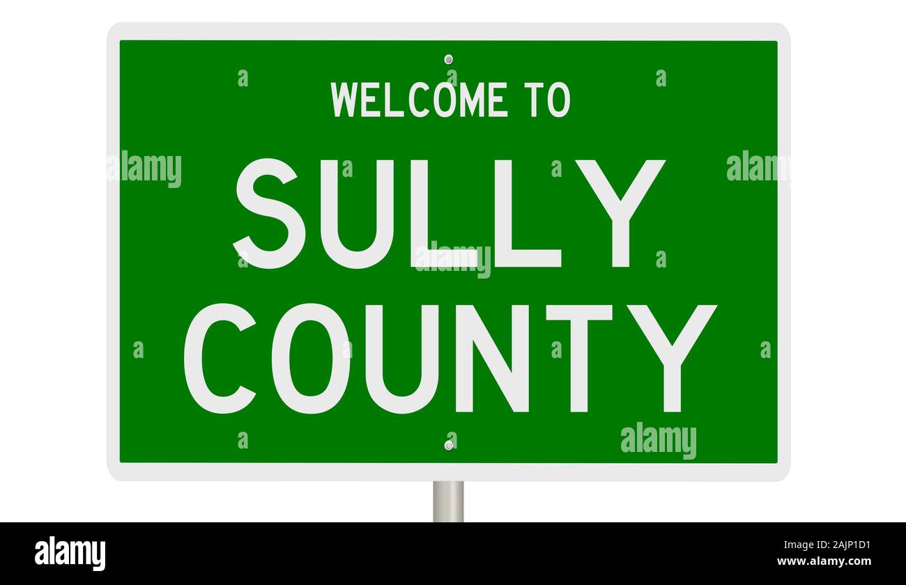 Rendering of a green 3d highway sign for Sully County Stock Photo Alamy