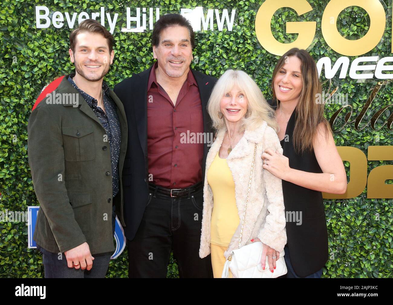 4 January 2020 - Beverly Hills, California - Lou Ferrigno Jr, Lou Ferrigno, Carla Ferrigno, Shanna Ferrigno. the 7th Annual Gold Meets Golden Brunch  held at Virginia Robinson Gardens and Estate. (Credit Image: © F. S/AdMedia via ZUMA Wire) Stock Photo