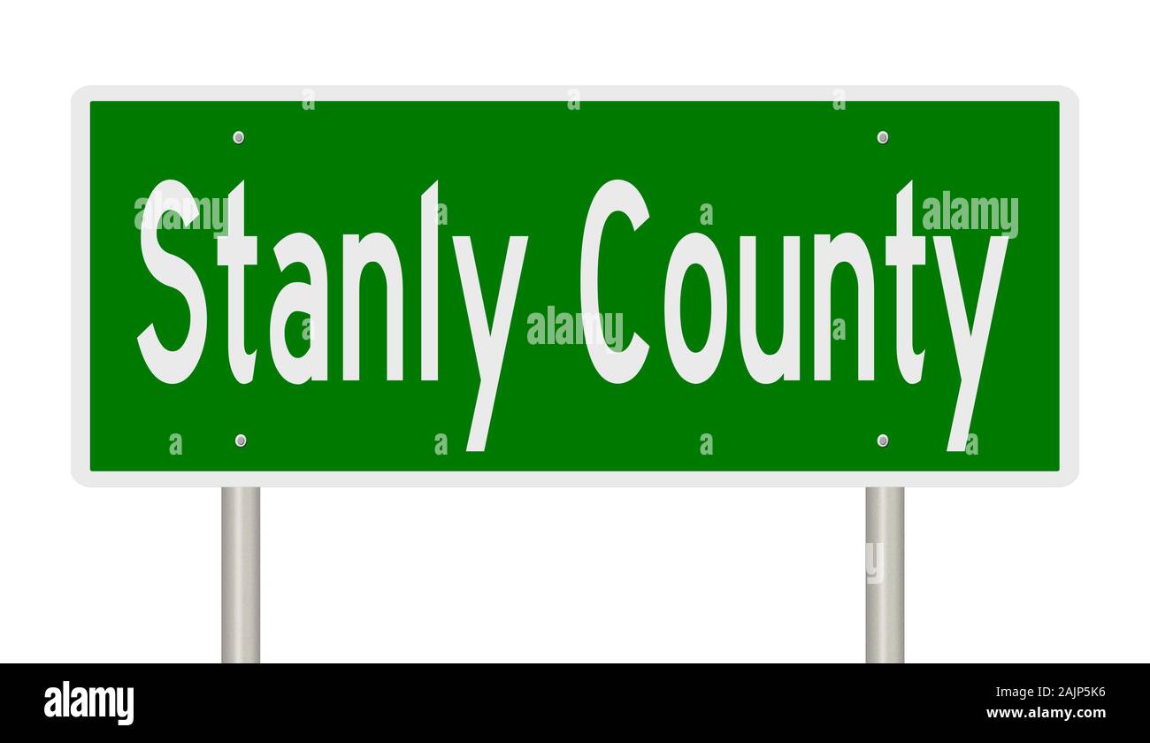 https://c8.alamy.com/comp/2AJP5K6/rendering-of-a-green-3d-highway-sign-for-stanly-county-2AJP5K6.jpg