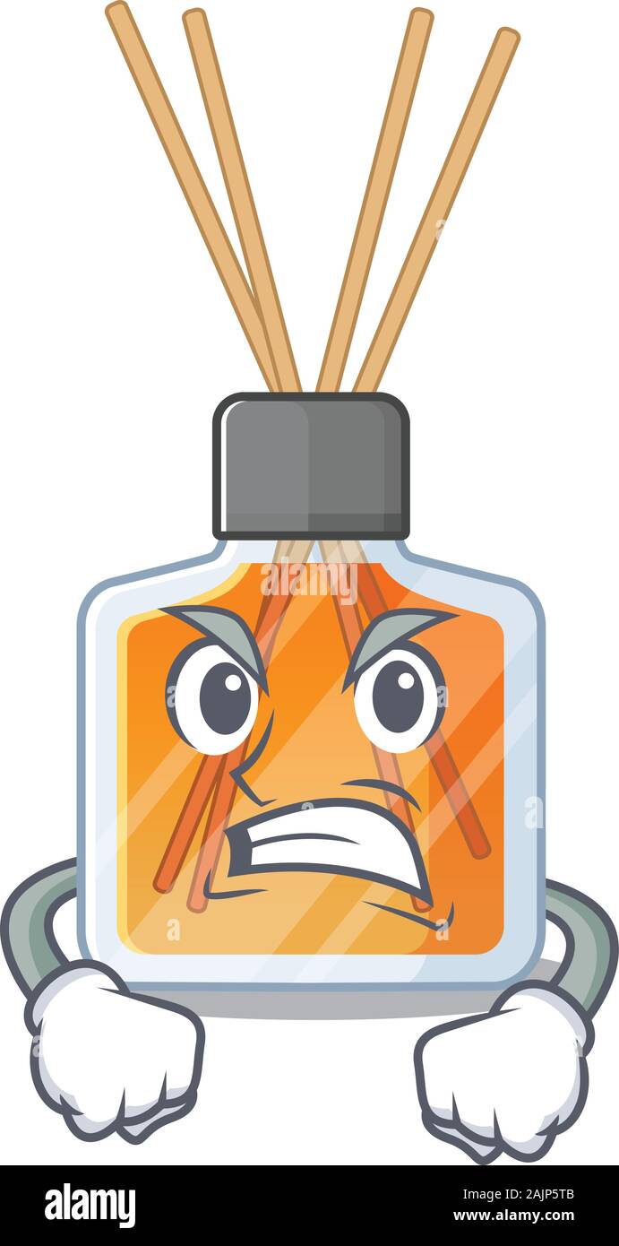 Air freshener sticks cartoon character design having angry face Stock
