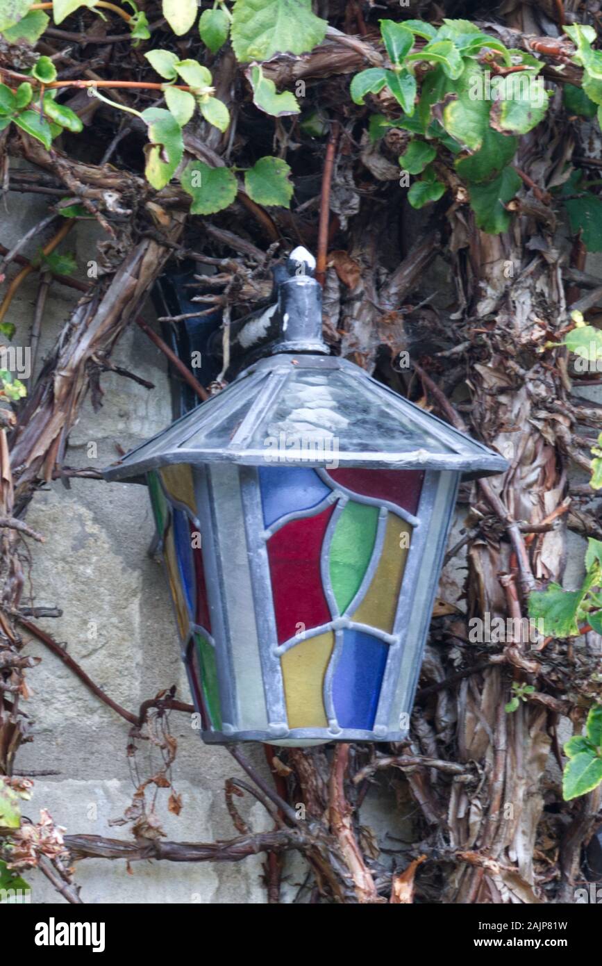 stained glass vintage lamp Stock Photo Alamy