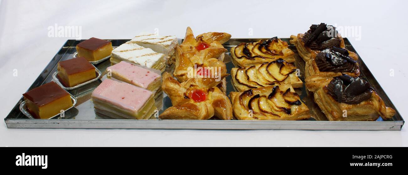 Delicious and tasty assortment of puff pastry cakes Stock Photo Alamy
