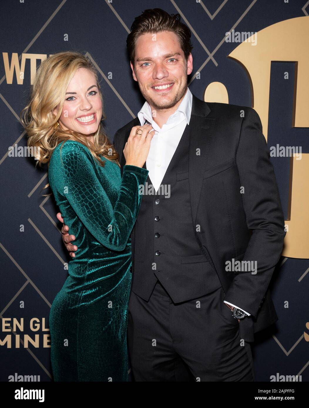 Los Angeles, CA, USA - Jan 04, 2020: Molly Burnett and Dominic Sherwood  attend the Showtime Golden Globe Nominees Celebration at the Sunset Tower  Hote Stock Photo - Alamy