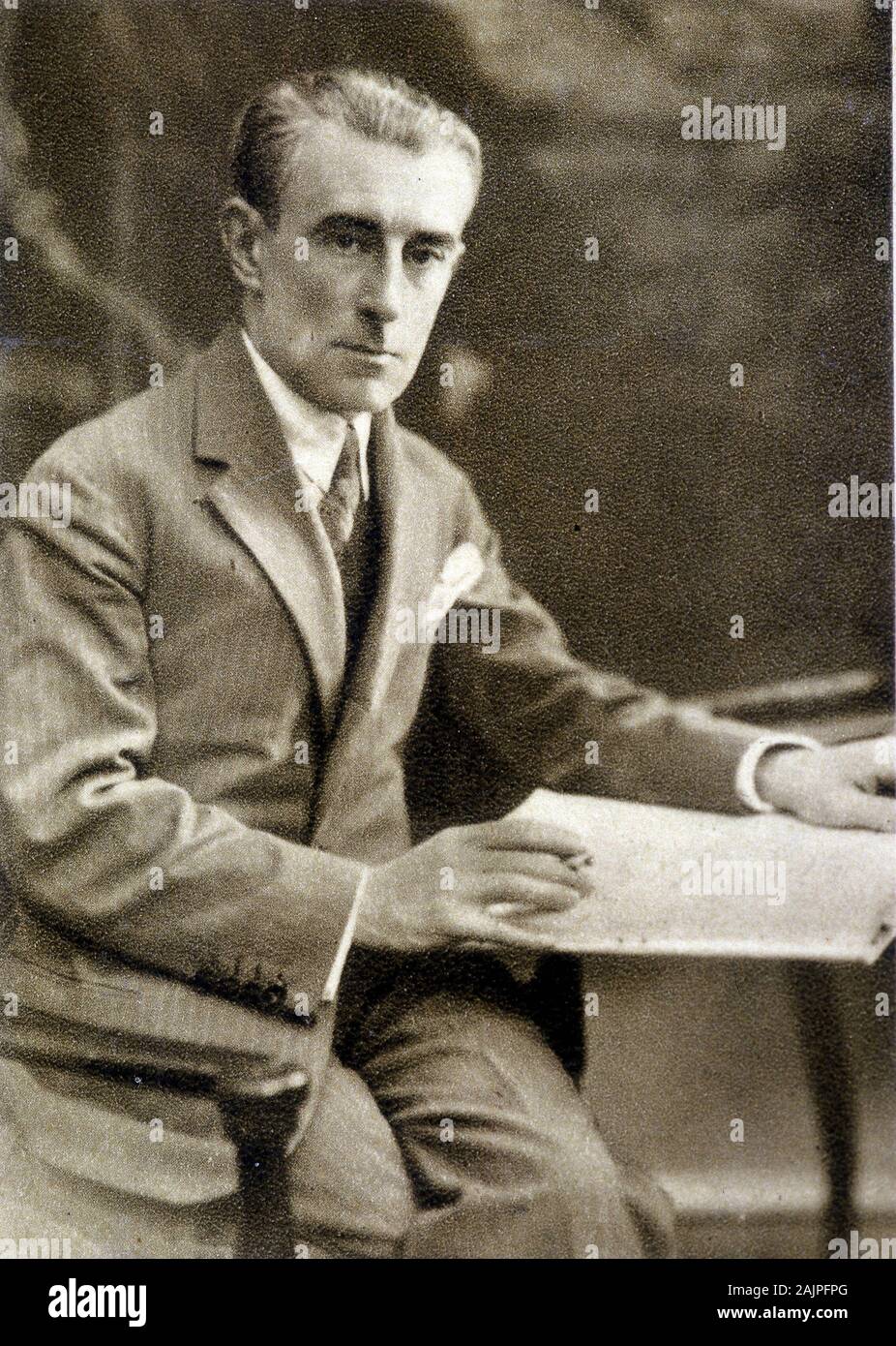 Portrait de Maurice Ravel (1875 - 1937) en 1931. Stock Photo