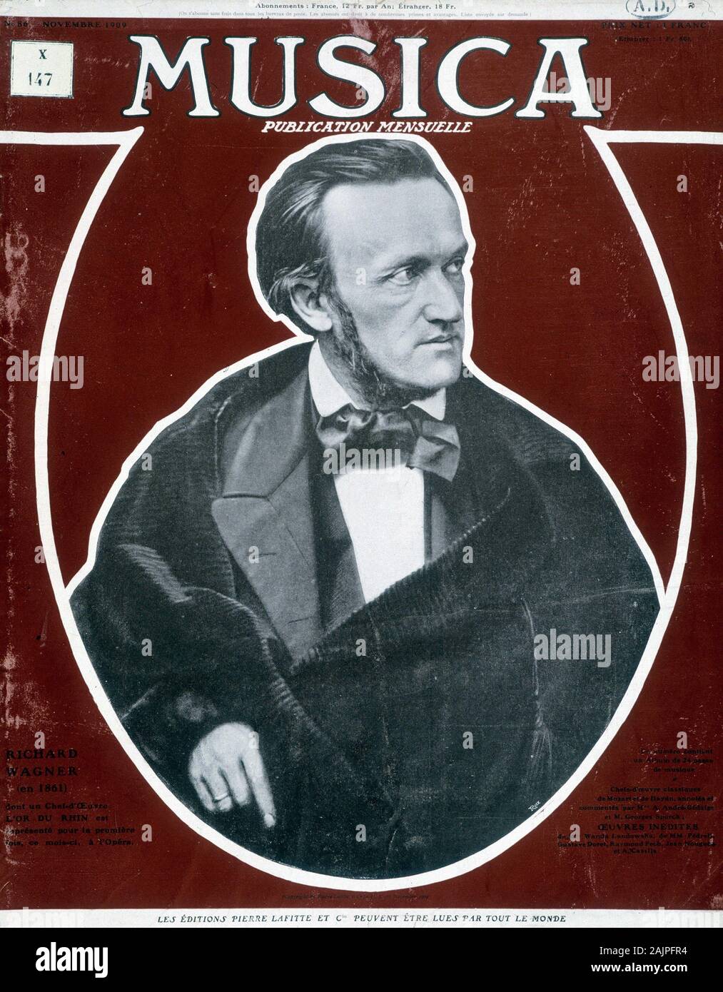 Richard Wagner - in 'Musica', mai 1909 Stock Photo