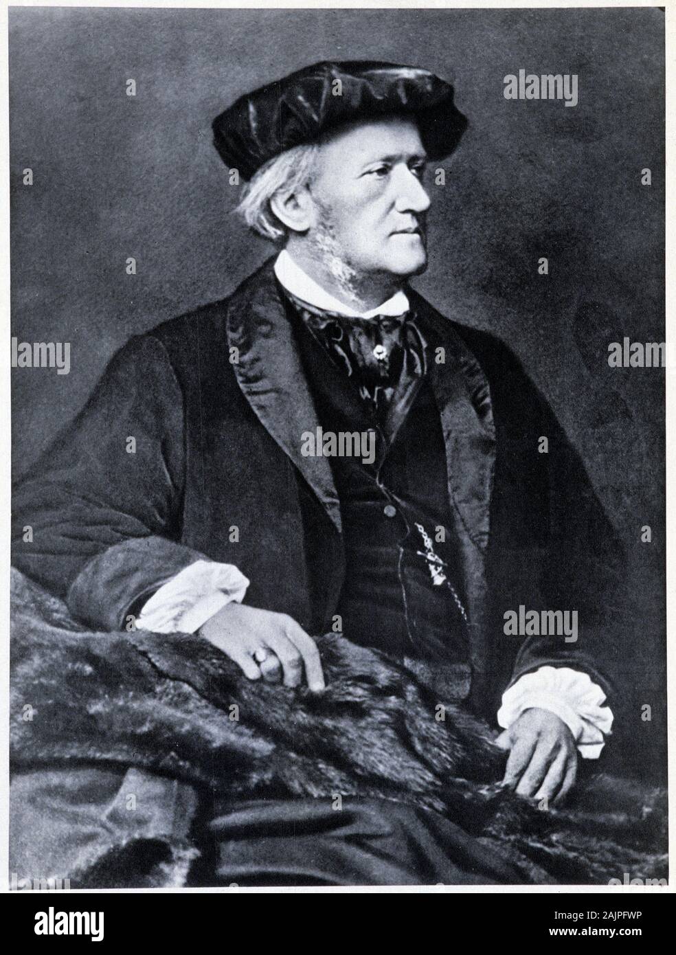 Richard Wagner - portrait par Franz Hanfstaengl, XIXeme siecle Stock Photo