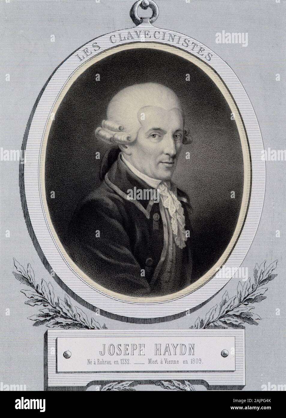 Portrait en medaillon du musicien Franz Joseph Haydn (1732-1809) Stock Photo