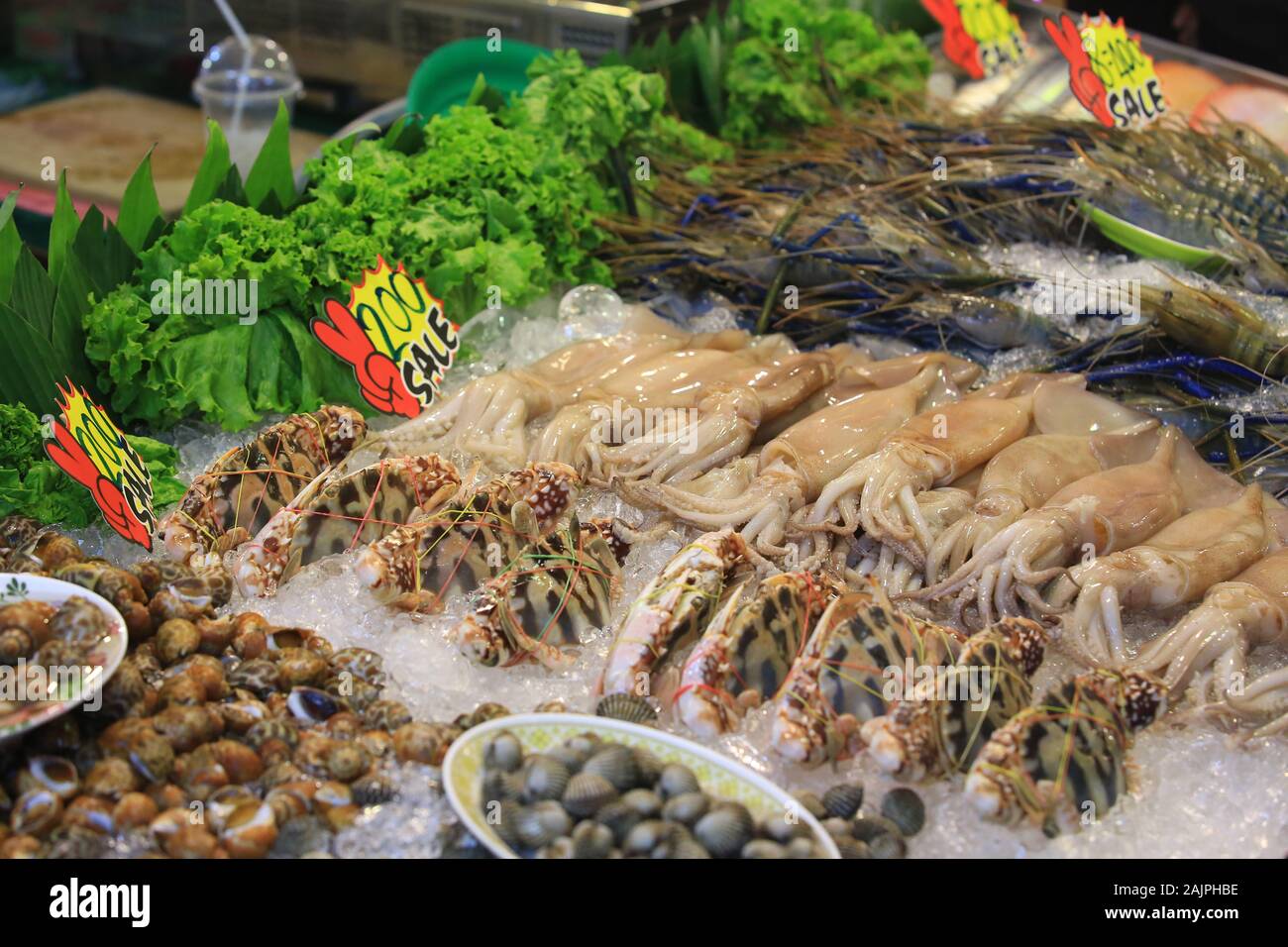 tasty fresh squid on thailand bangkok street Stock Photo - Alamy