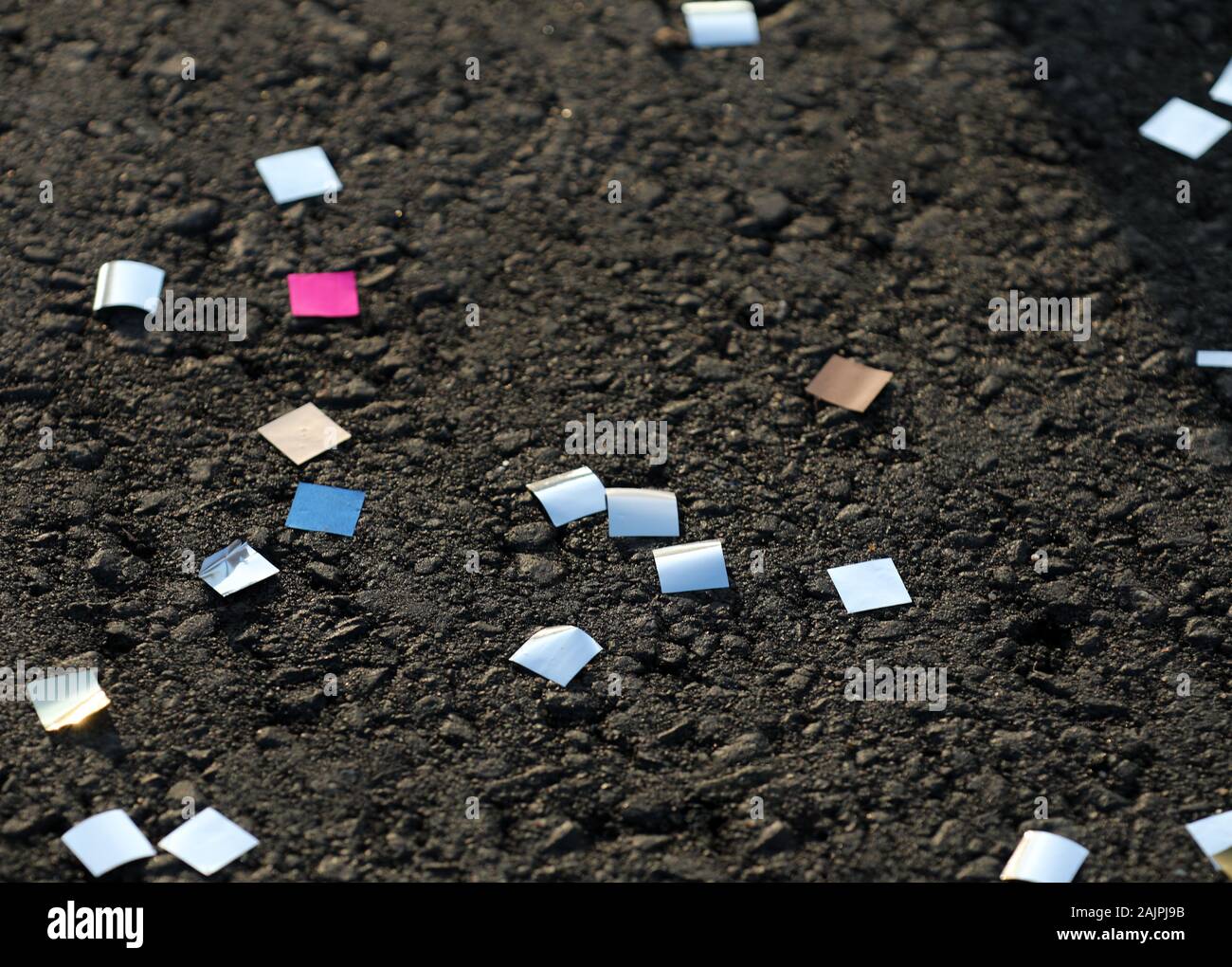 New Year's garbage on the street Stock Photo Alamy