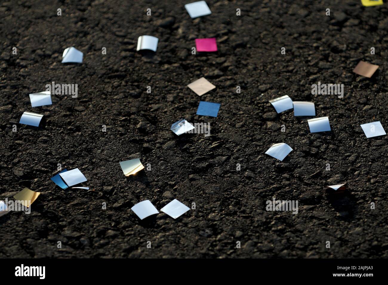 New Year's garbage on the street Stock Photo Alamy