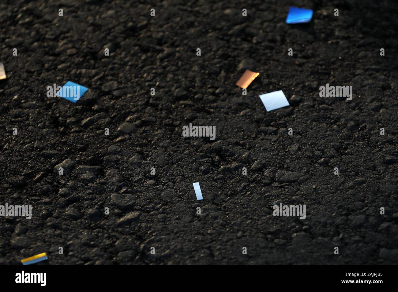 New Year's garbage on the street Stock Photo Alamy
