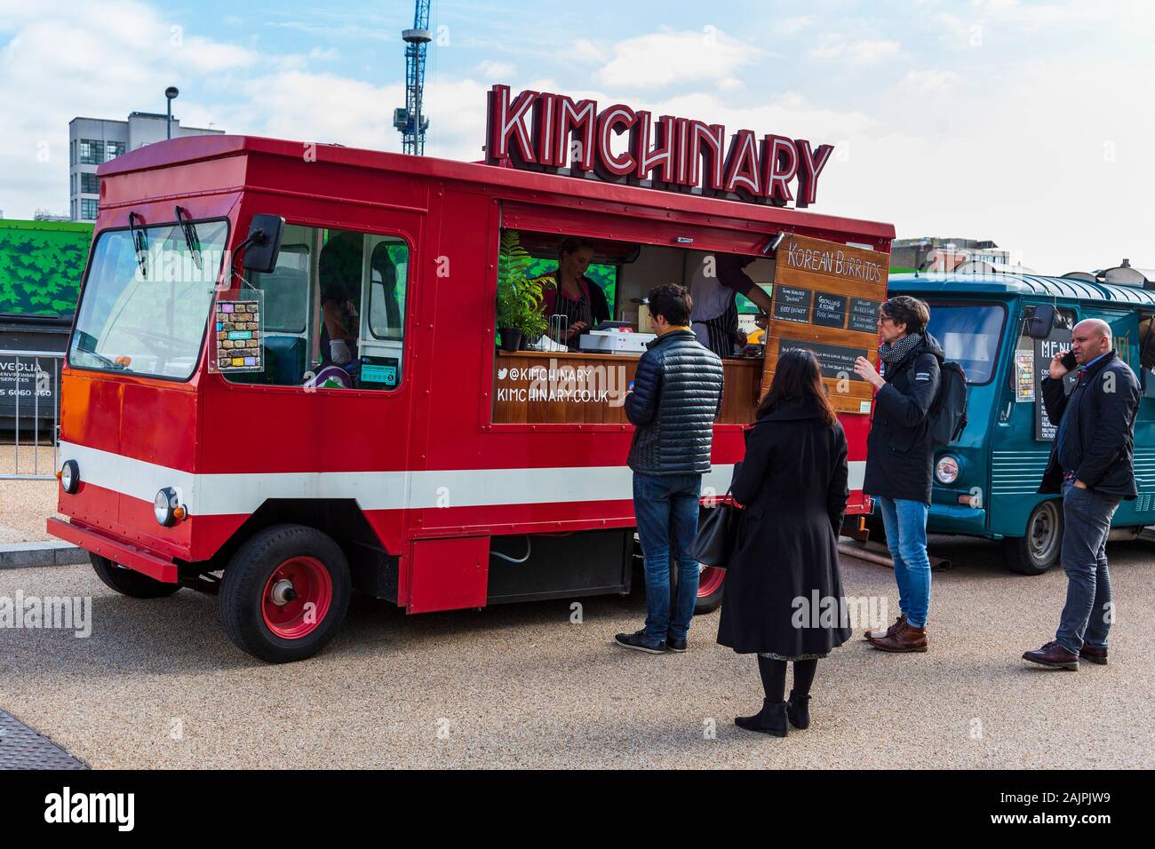Korean food truck in King's Cross, London, England, United Kingdom