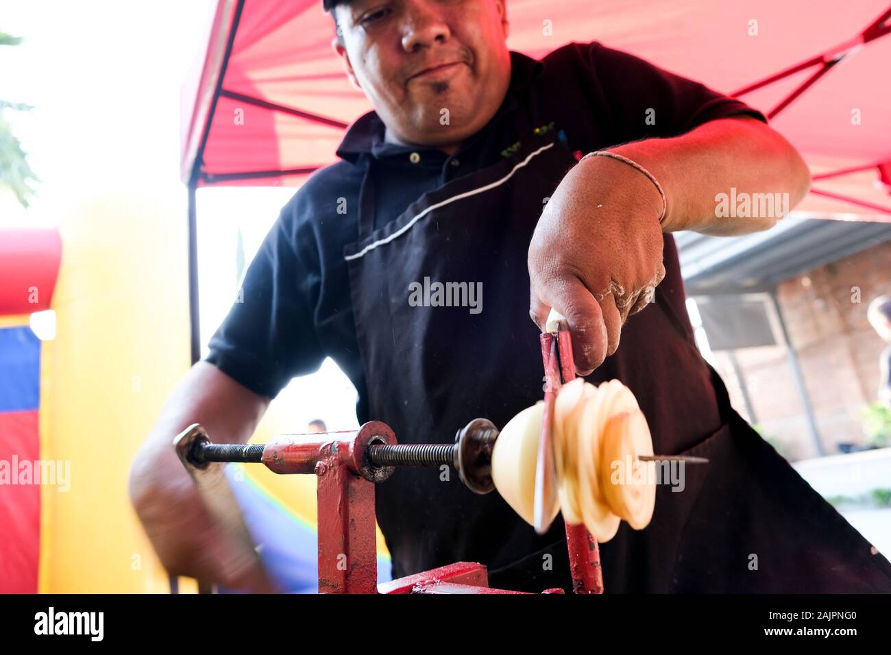 Paddler are preparing a delicious street food. Guadalajara, Jalisco. Mexico Stock Photo