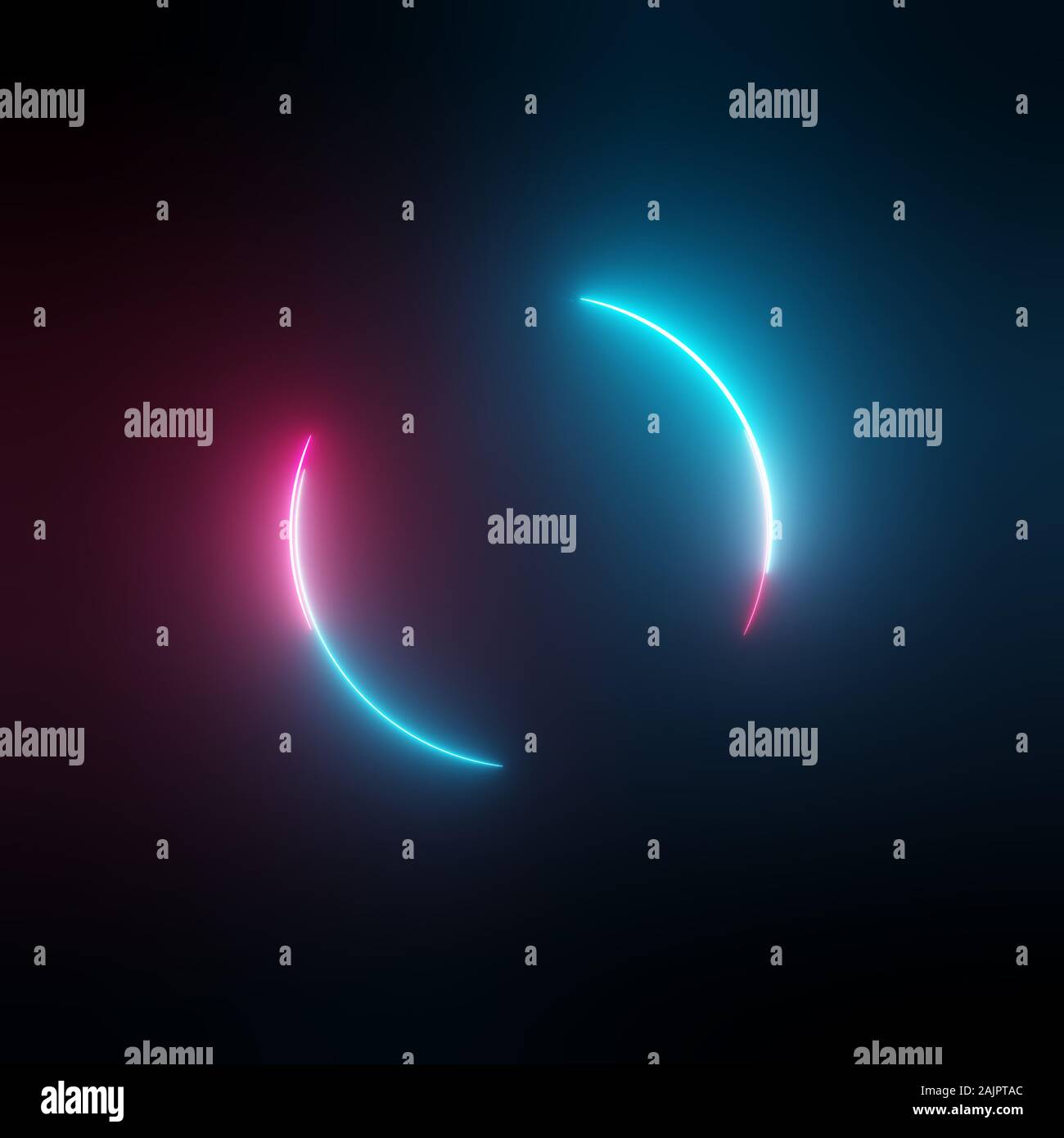 Neon light circle frame on dark background. 3D illustration Stock Photo ...