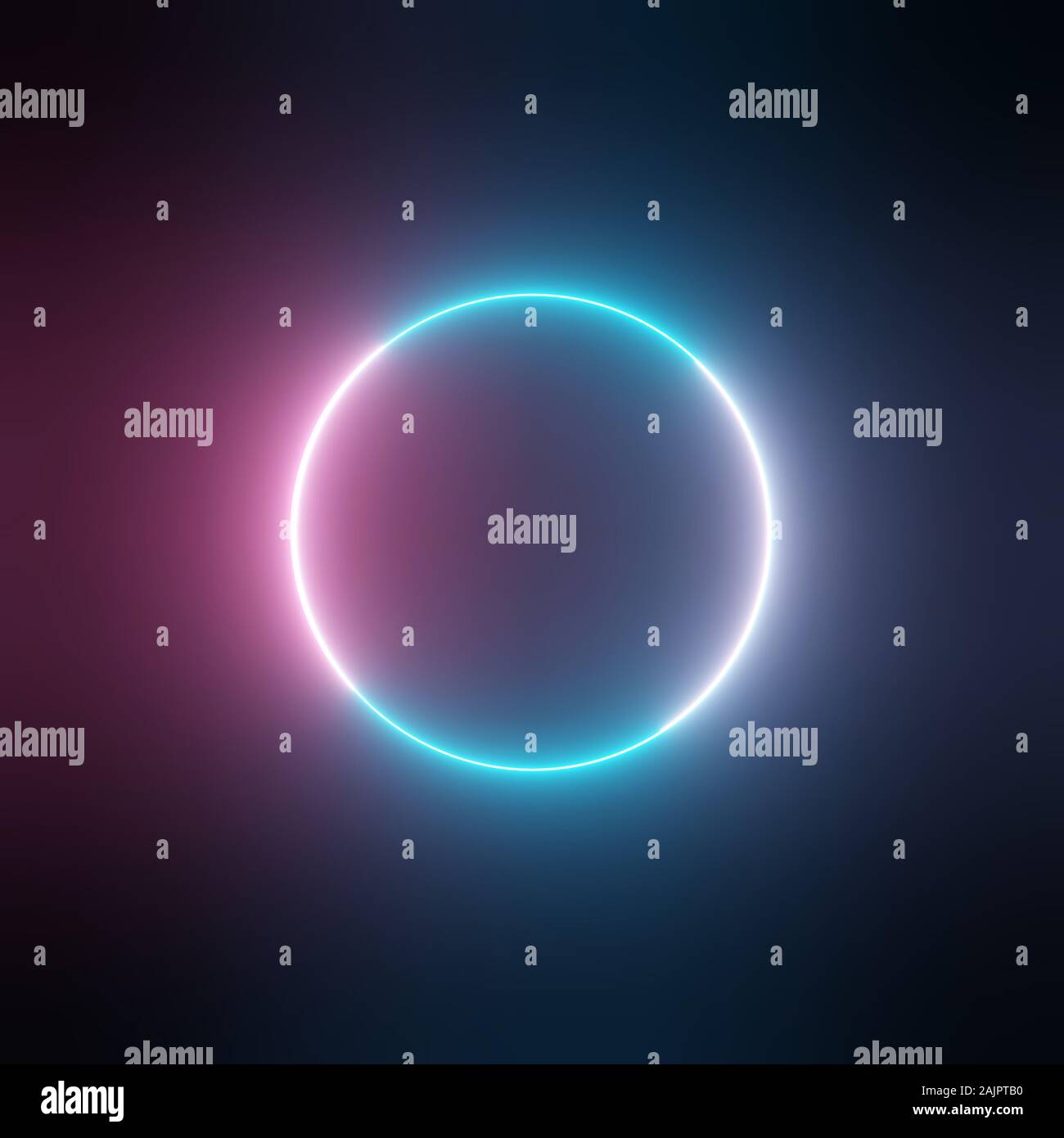 Neon light circle frame on dark background. 3D illustration Stock Photo Alamy