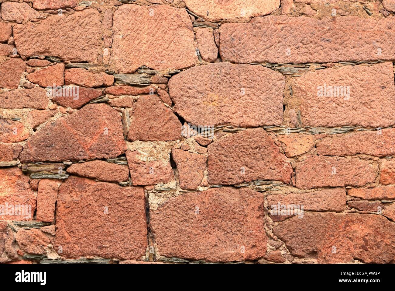Pattern of a decorative stone wall random size texture background Stock ...