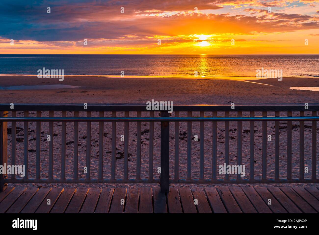 Authentic Christies Beach View At Sunset South Australia Stock Photo