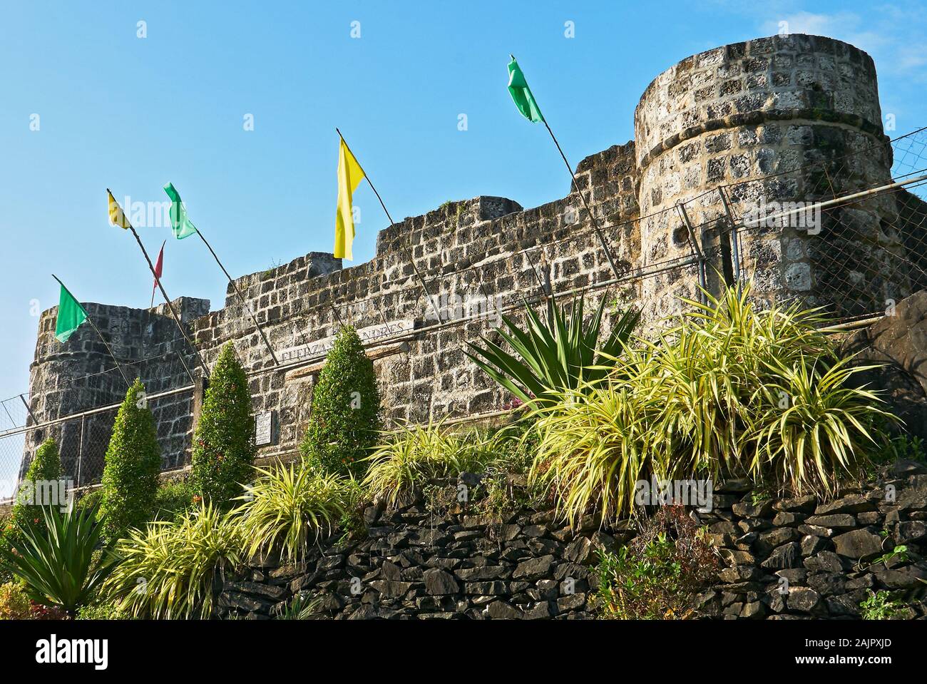 Romblon Town, Philippines: View of the restored Spanish Fuerza (Fort) San Andres, which is made from coral blocks and bricks Stock Photo