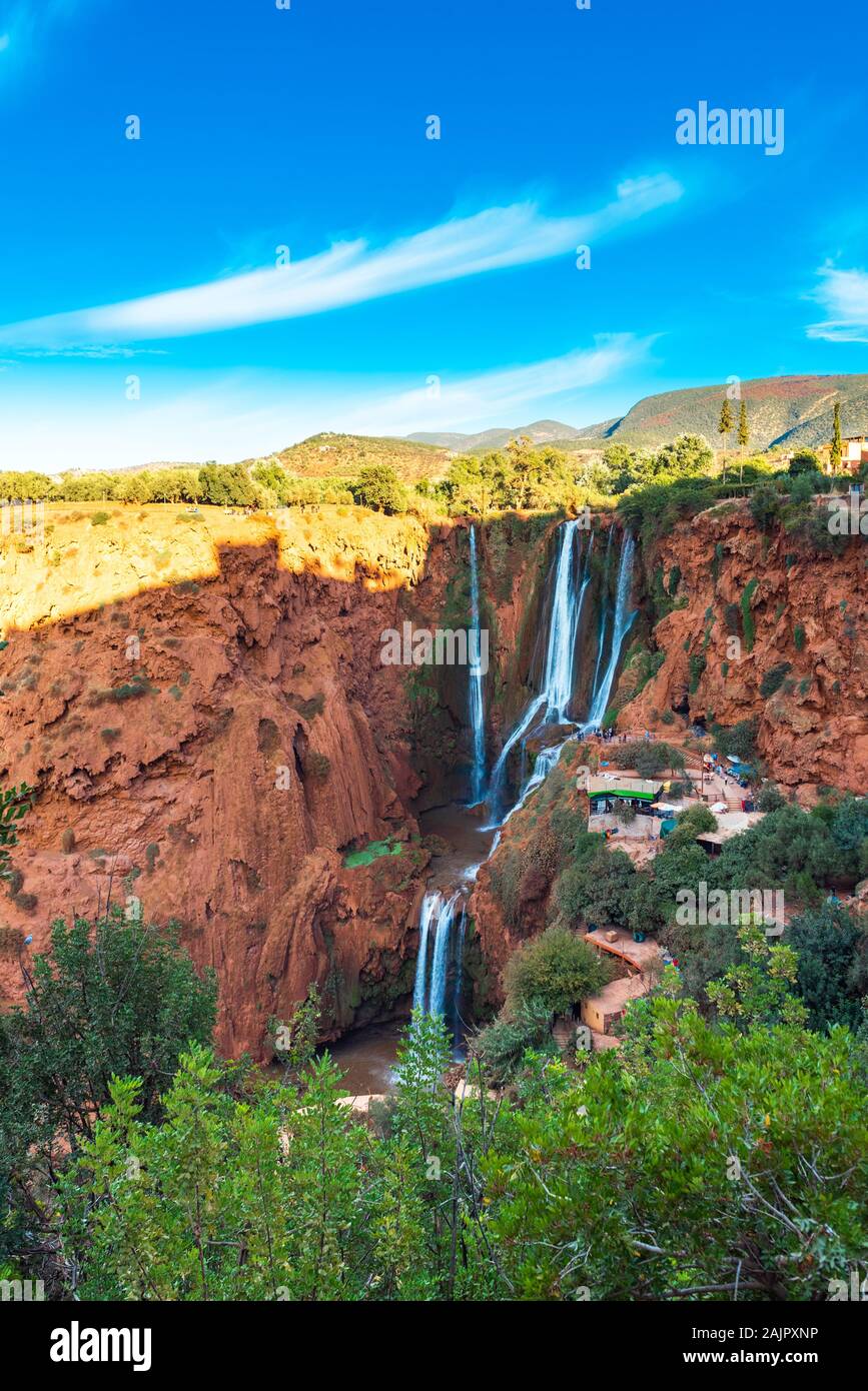 Ouzoud Waterfalls In Grand Atlas Village Of Tanaghmeilt, Marrakesh ...