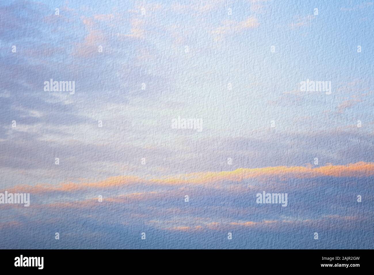 Watercolor illustration of sky with cloud. Artistic natural painting ...