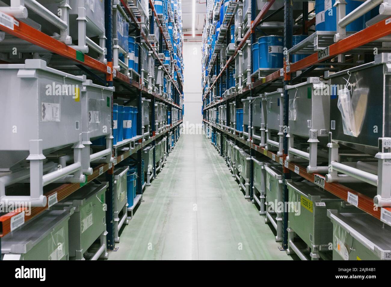Warehouse logistics in the pharma industry Stock Photo
