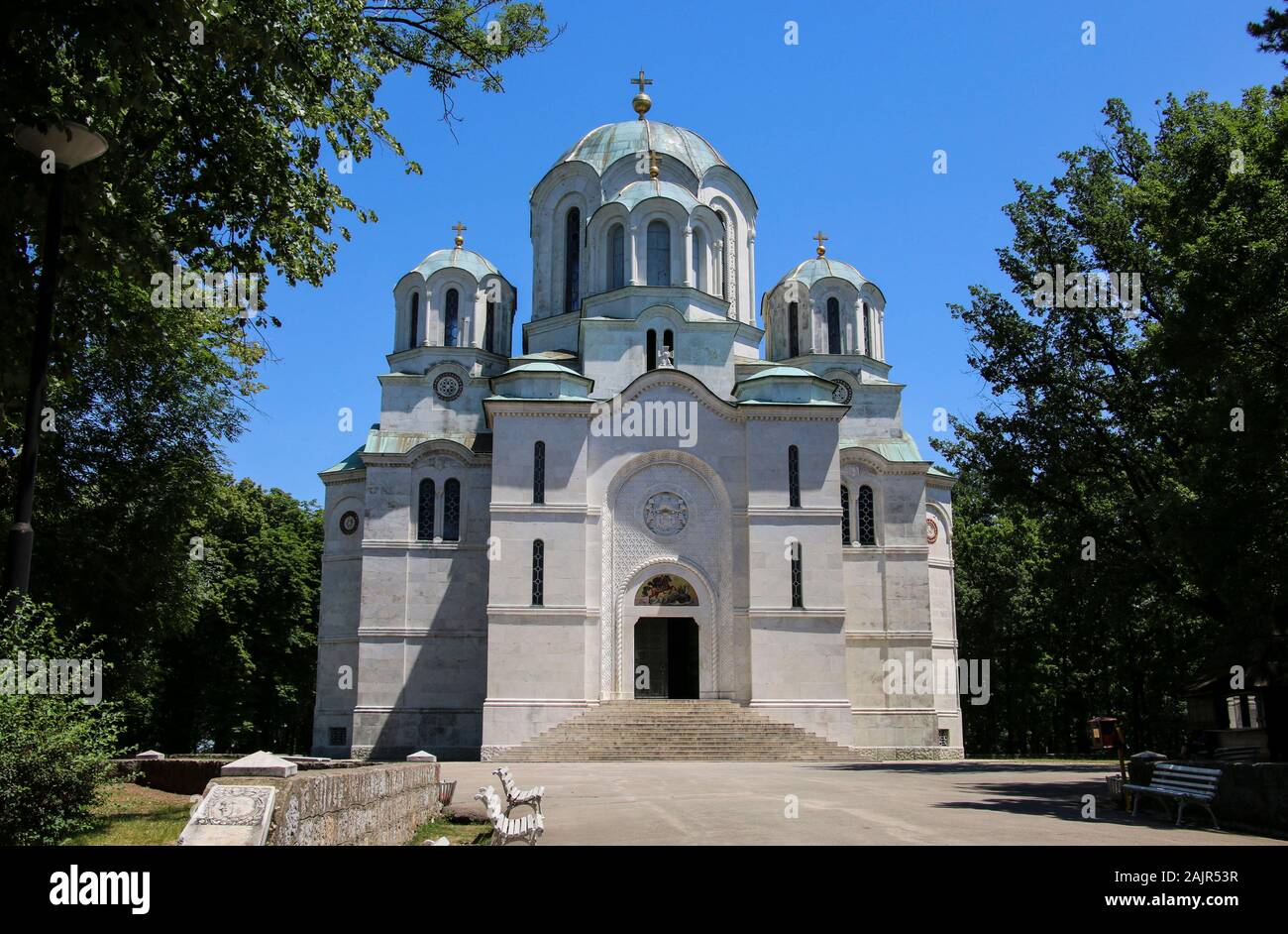 Orthodox christian St. George church in  Oplenac, Serbia. Stock Photo