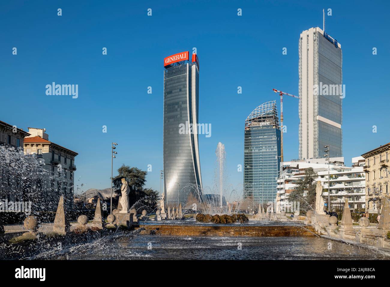 Milan Italy. Citylife Shopping District Stock Photo