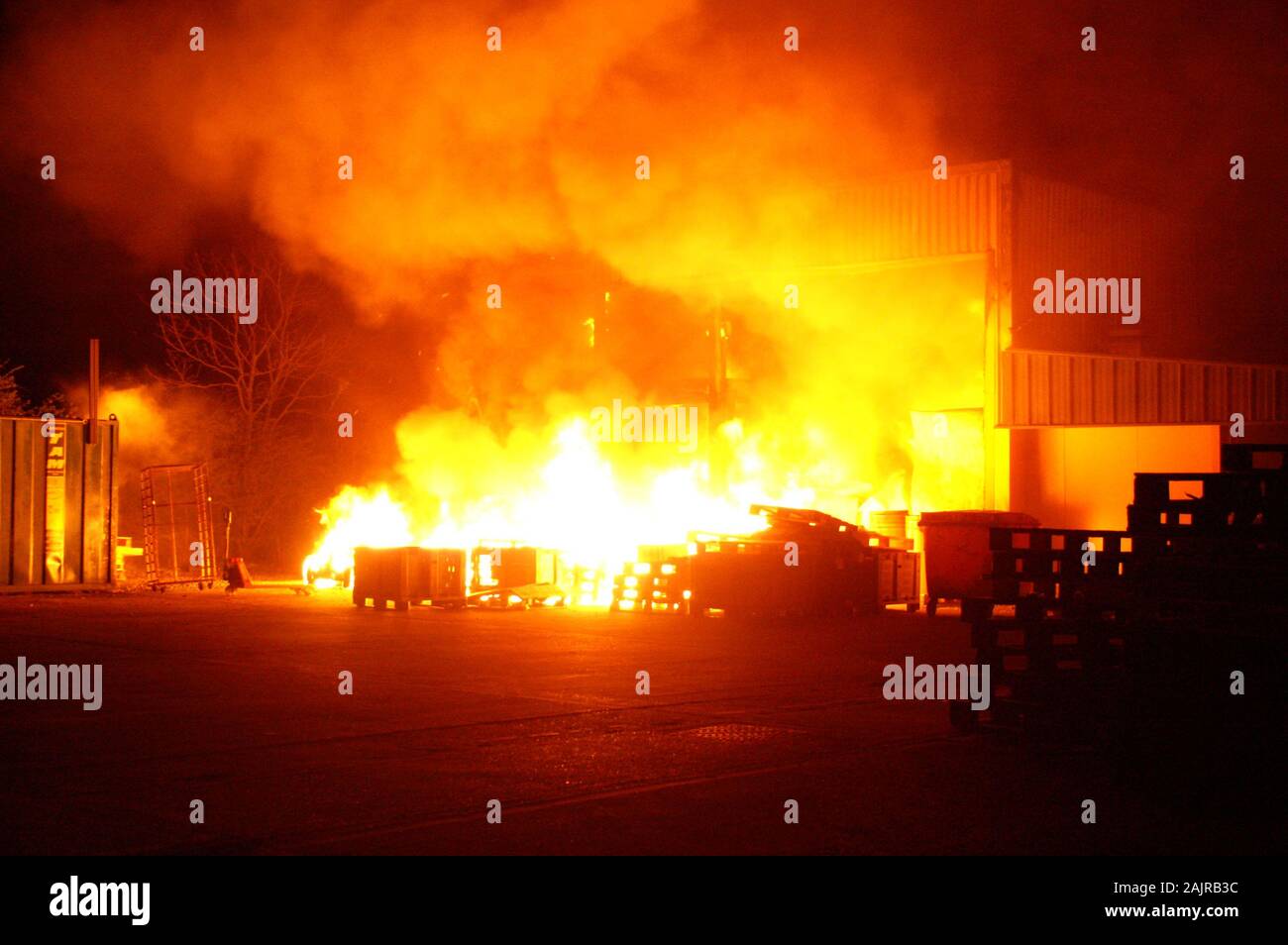 destruction from Thermobaric weapon, vacuum bomb, Ukraine Stock Photo