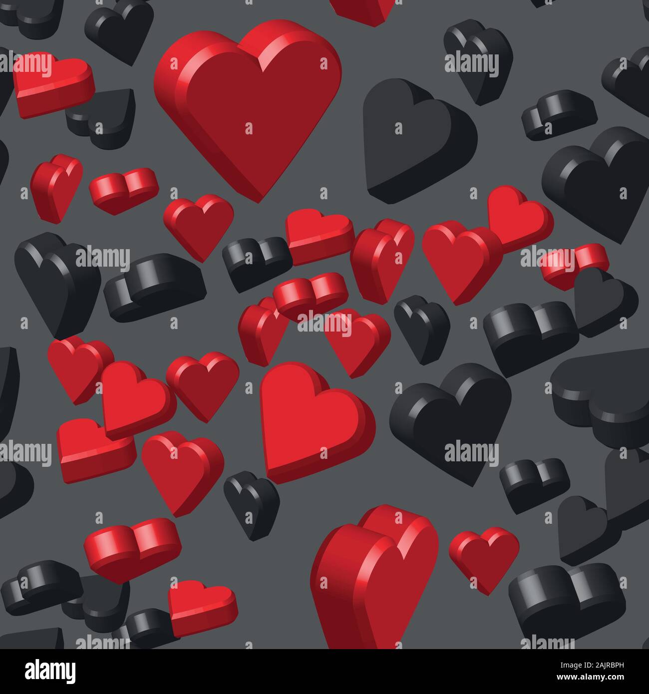 Hearts wallpaper red on black Stock Vector Images - Alamy