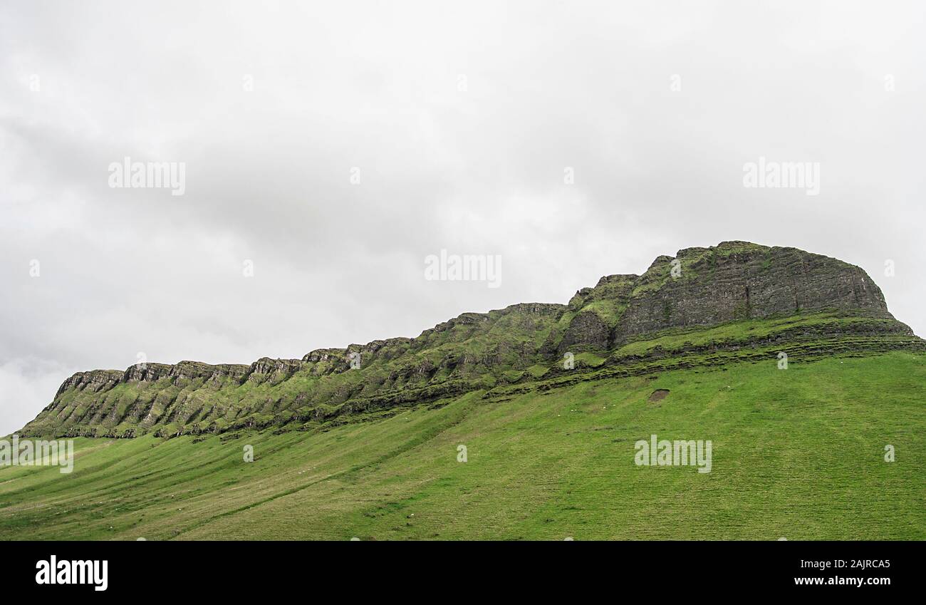 Ben Bulben, a large rock formation in County Sligo, Ireland Stock Photo