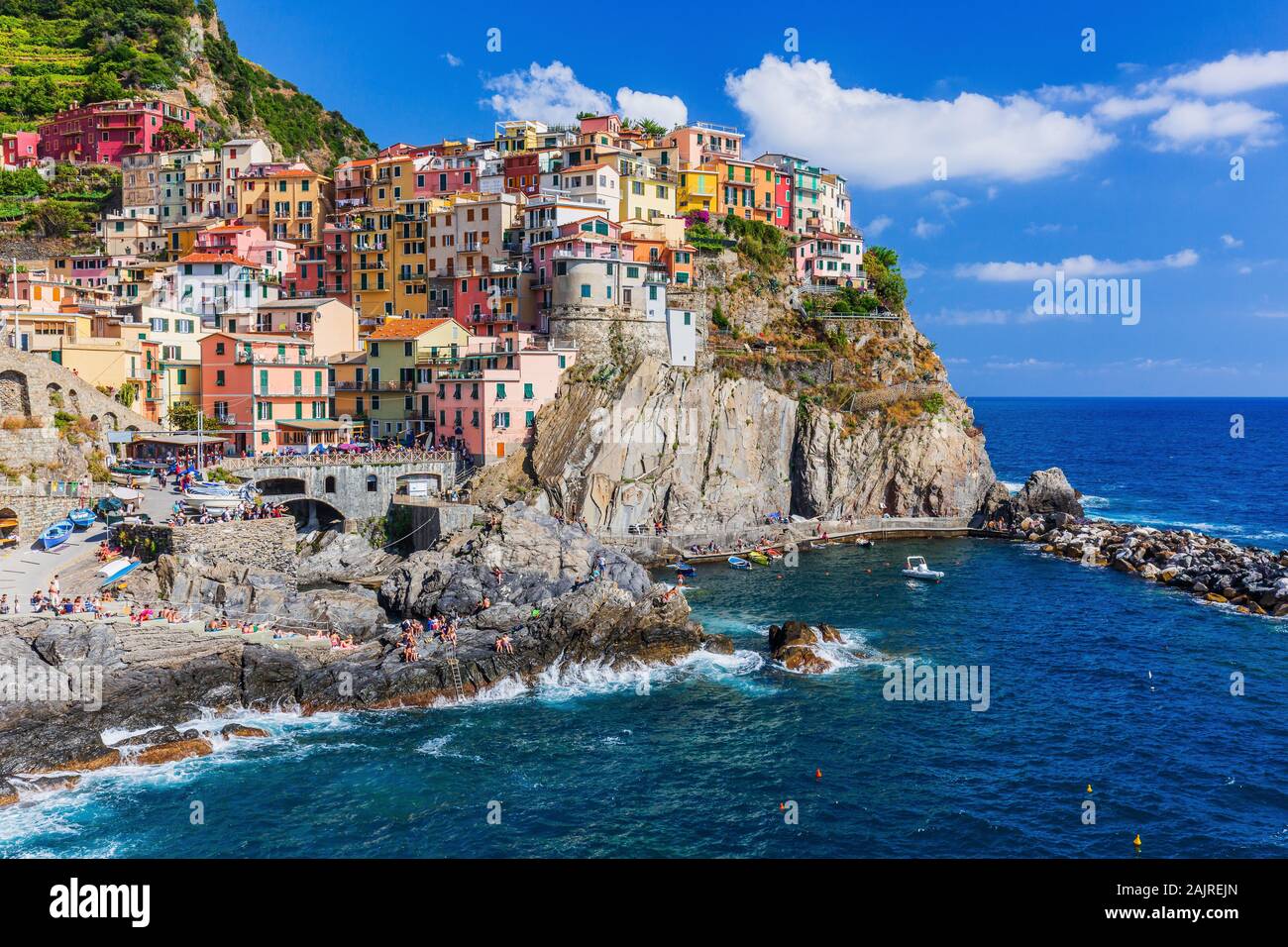 View of Manarola village. Cinque Terre National Park, Liguria Italy Stock Photo ...