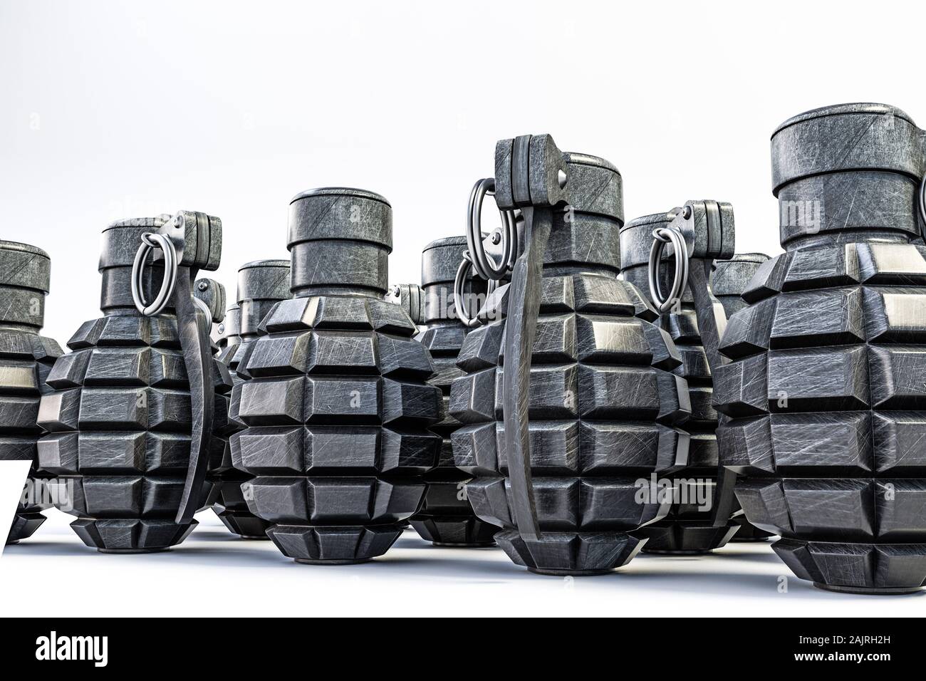 grenades isolated on white background 3d illustration Stock Photo - Alamy