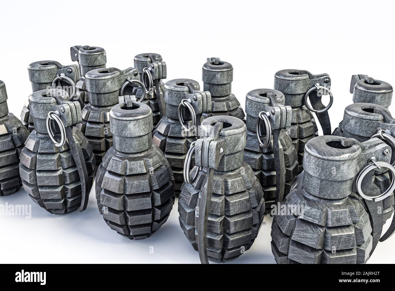 grenades isolated on white background 3d illustration Stock Photo - Alamy