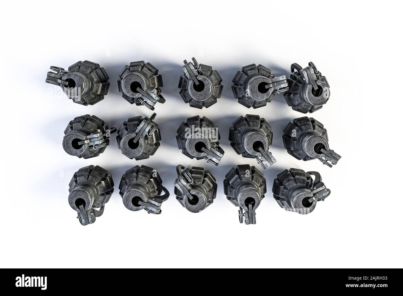 grenades isolated on white background 3d illustration Stock Photo - Alamy