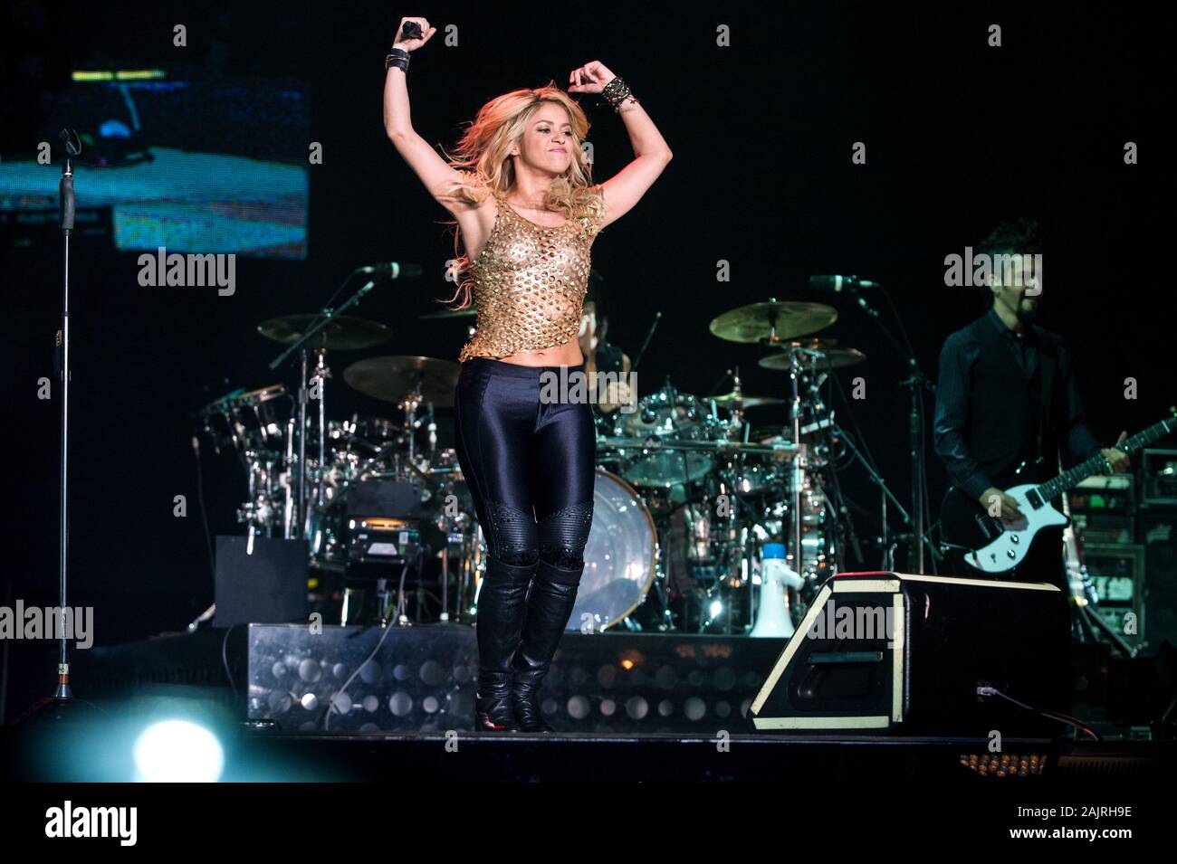 Milan Italy ,03 May 2011 , Live concert of Shakira , the sun comes out