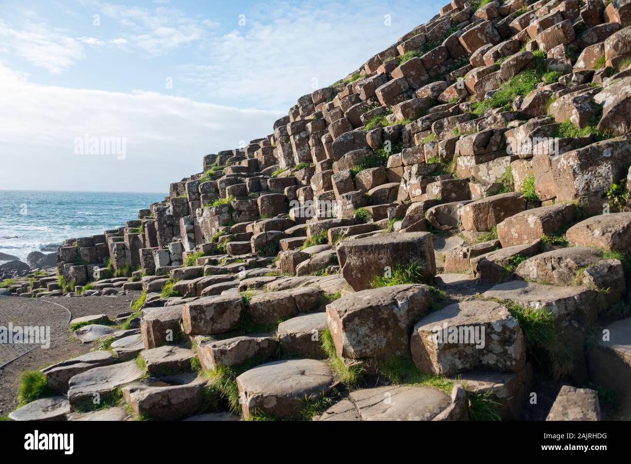 Giants Causeway, County Antrim, Nordirland, Grossbritannien , Basaltsaeulen, Stock Photo