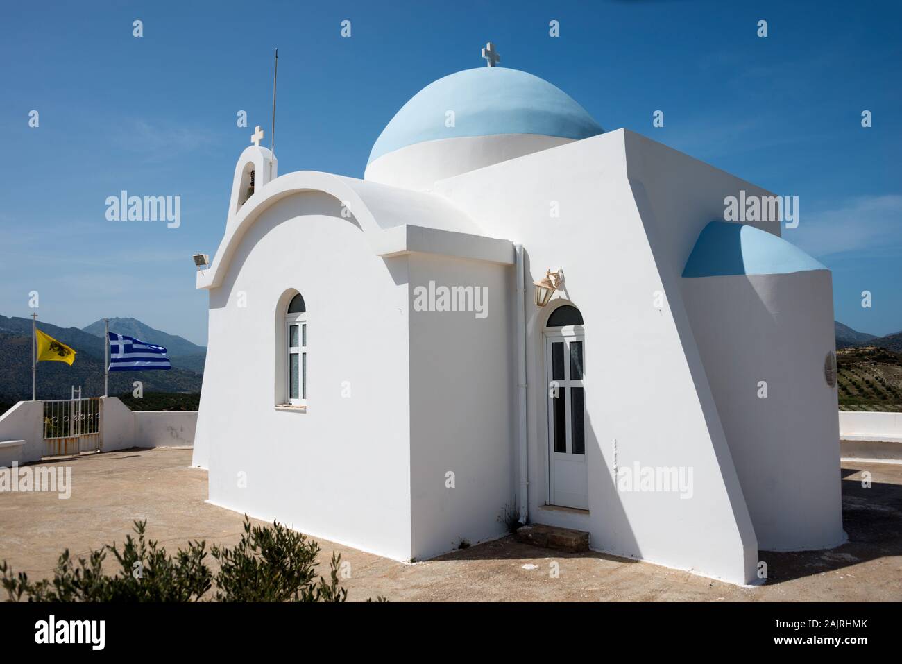 Kirche von Profitis Ilias nördlich von Mantres, Kreta, Griechenland / Prophet Elija Stock Photo