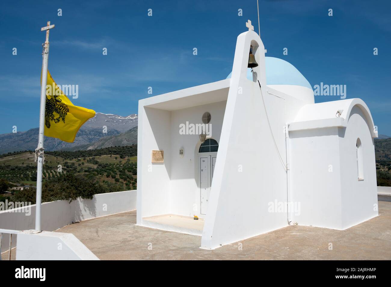 Kirche von Profitis Ilias nördlich von Mantres, Kreta, Griechenland / Prophet Elija Stock Photo
