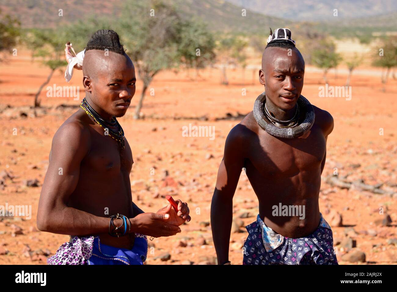 Himba, Mann, Maenner, , Namibia Stock Photo