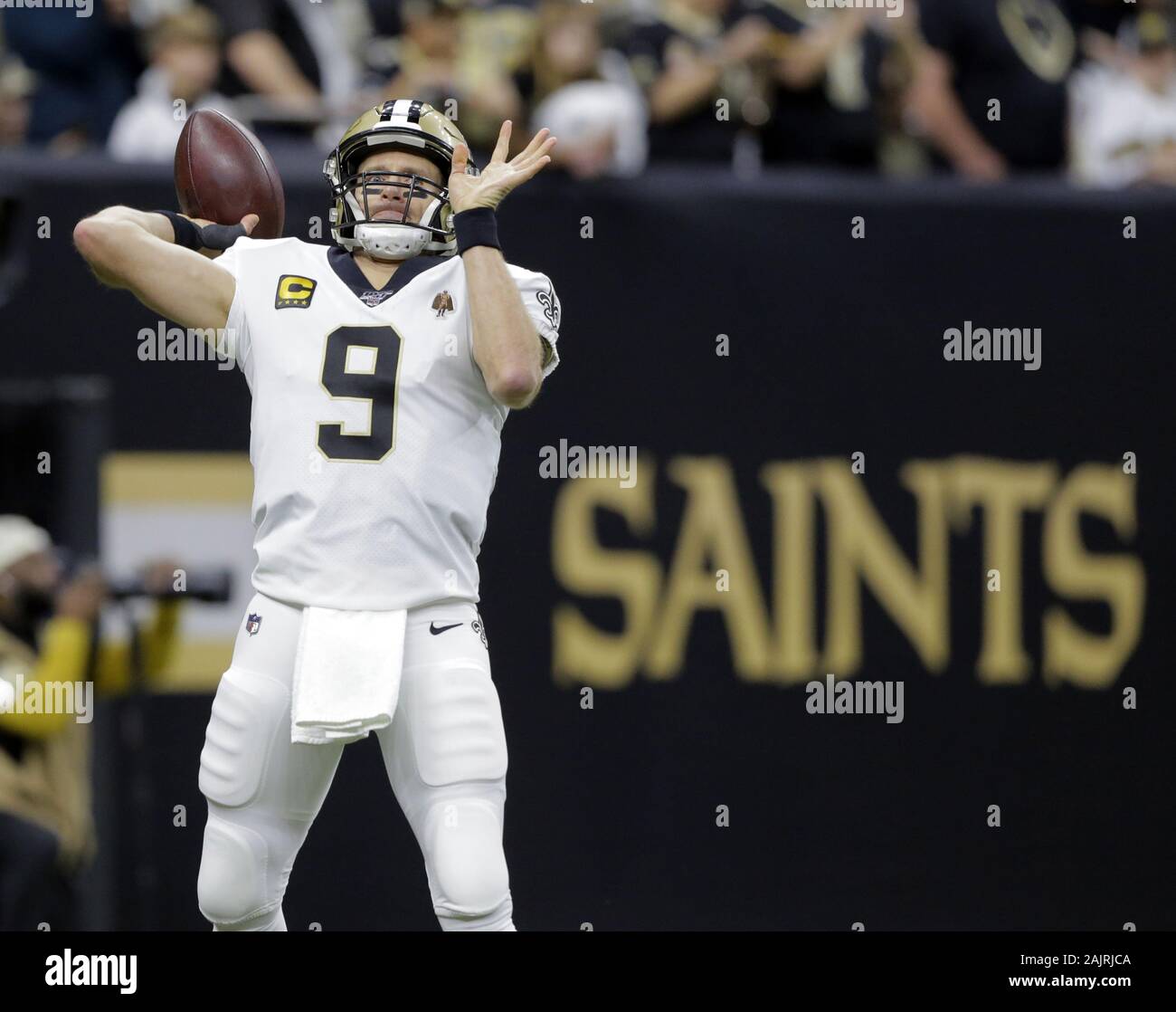 New Orleans Saints Drew Brees is seen in action in the first half of an NFL  NFC wild card playoff football game against the Seattle Seahawks, Saturday,  Jan. 8, 2011, in Seattle. (