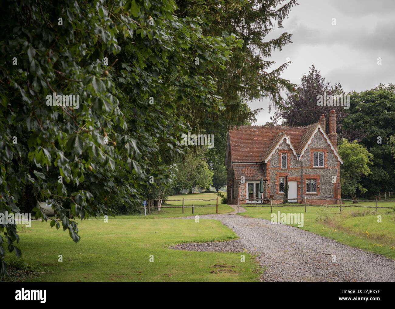 The Garden Cottage at Oakley Hall Park Country House Hotel in Hampshire Stock Photo