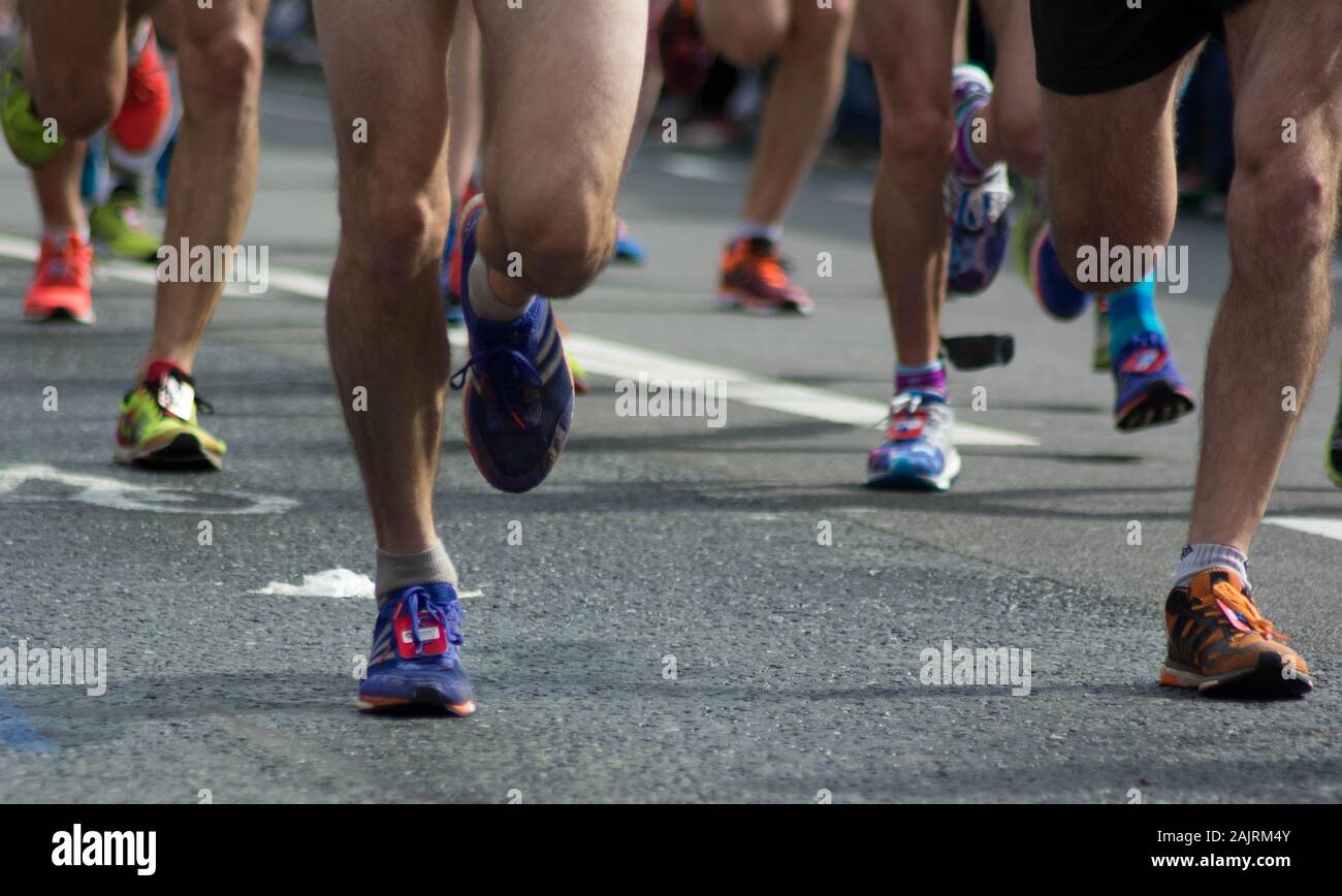 Runners' Feet during London Marathon 2016 Stock Photo Alamy