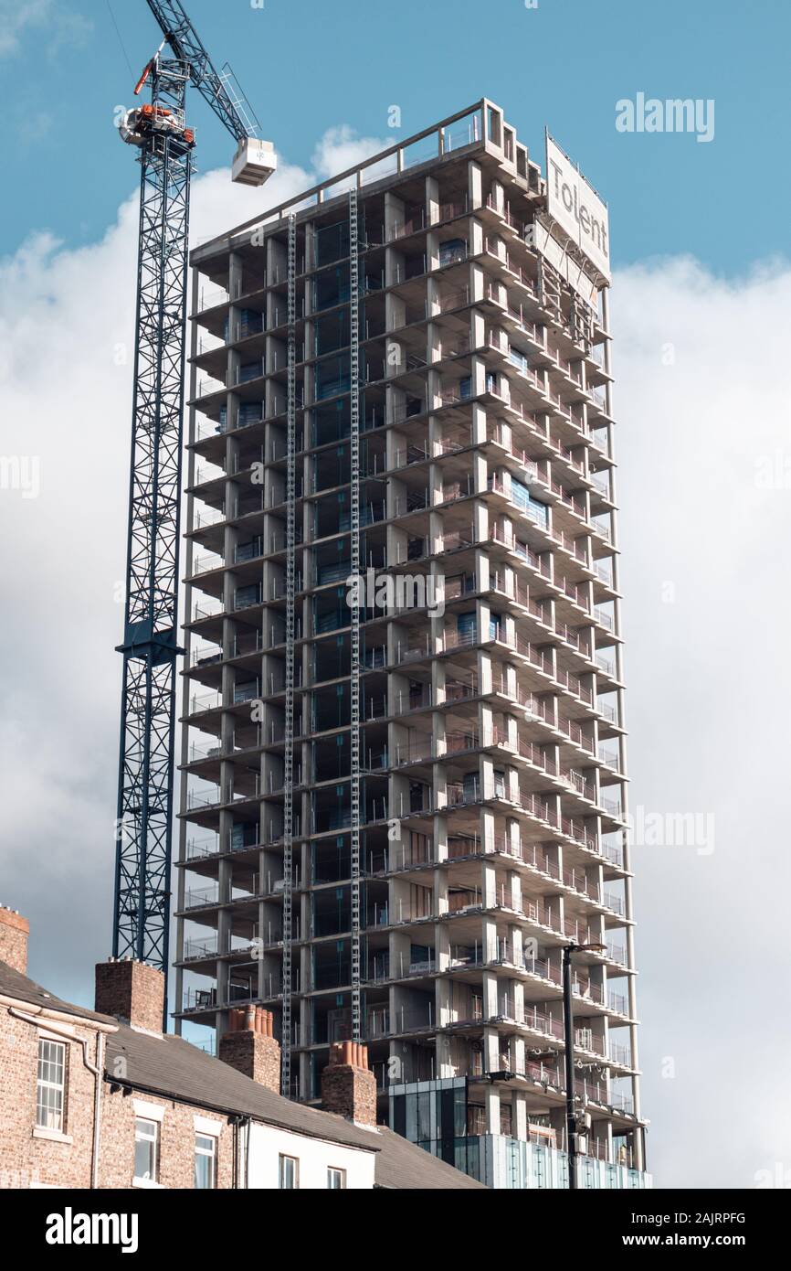 Newcastle upon Tyne/UK 29th oct 2019: Hadrian’s Tower large development in city centre by Tolent construction Stock Photo