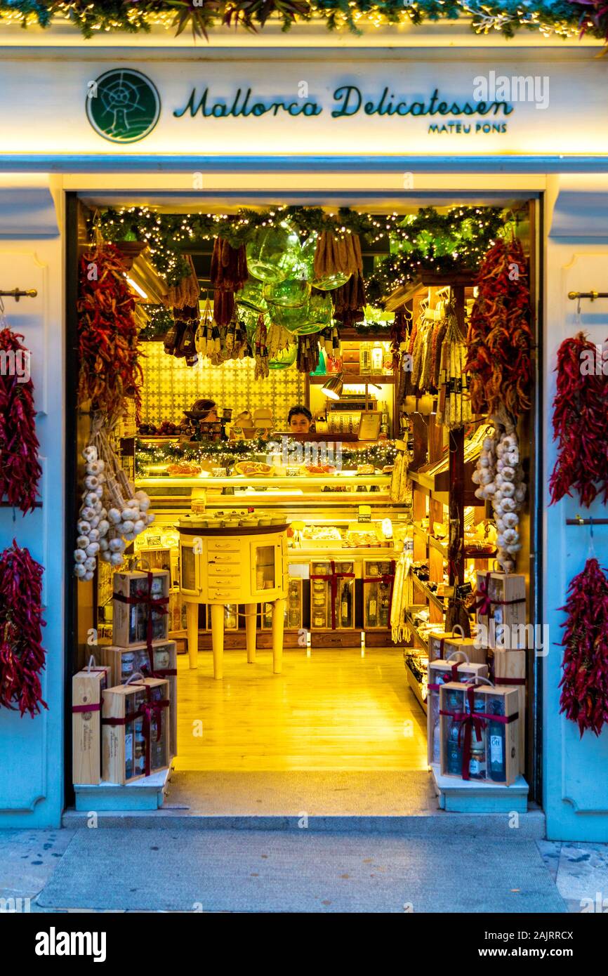 Mallorca Delicatessen shop in Palma, Mallorca, Spain Stock Photo