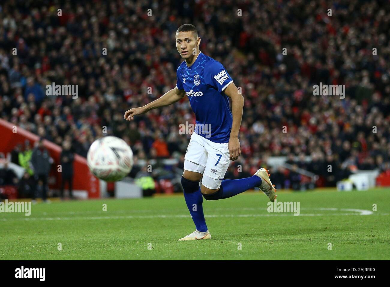 Liverpool Uk 05th Jan 2020 Richarlison Of Everton In Action The Emirates Fa Cup 3rd Round