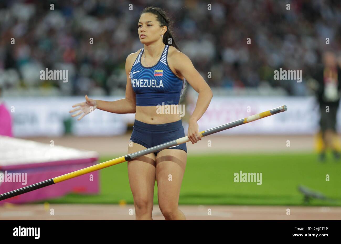 Robeilys Peinado (Venezuela) at the Women's Pole Vault Final of the IAAF World Championships in Athletics on August 6, 201st at the Olympic Stadium in London, Great Britain Stock Photo