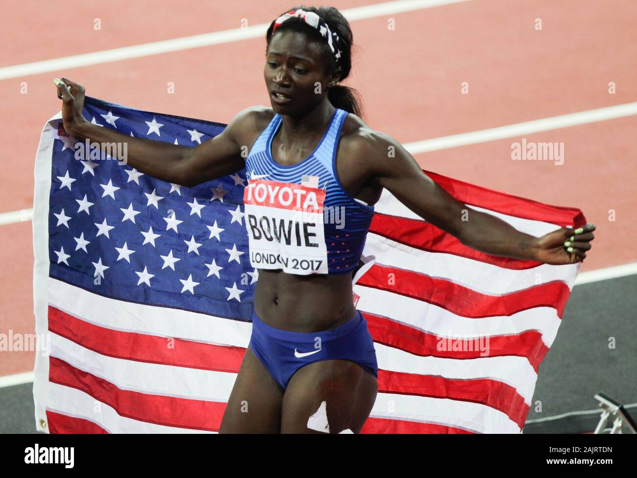 Tori Bowie (USA) at the Women's 100m Final of the IAAF World Athletics Championships on August 6