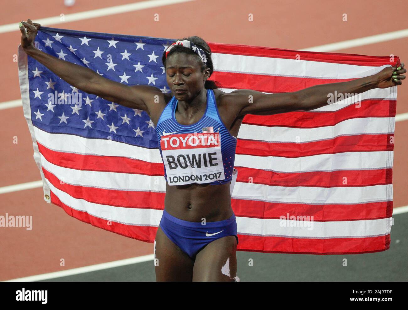 Tori Bowie (USA) at the Women's 100m Final of the IAAF World Athletics Championships on August 6
